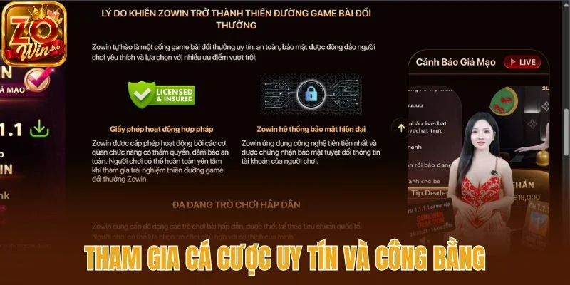 Tham gia cá cược uy tín và công bằng